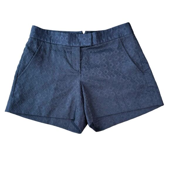 Theory Lynie Jacquard Shorts Low Rise Chino Style Mini Short Size 2 Blue - Picture 1 of 11
